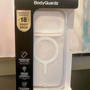 NIB/NWT BodyGuardz Clear MagSafe Compatible iPhone 17 Pro Max Case - Clear/White